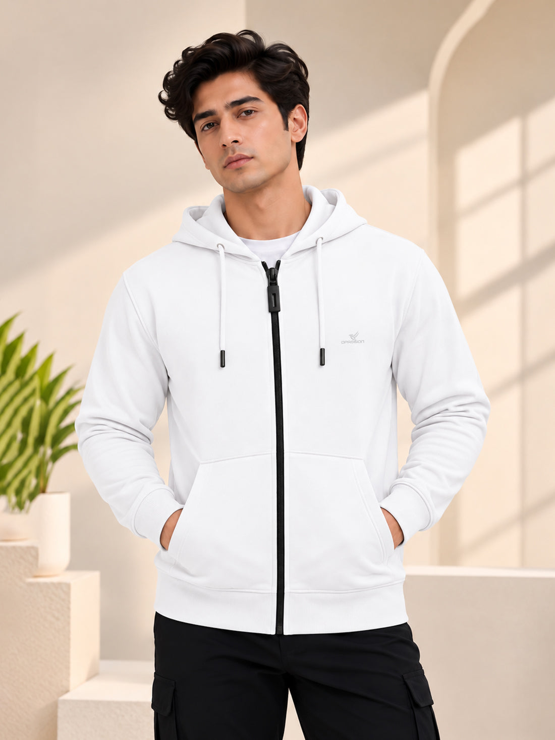 Dpassion Men’s Premium 340 GSM Hooded Sports Jacket – Wholesale Manufacturer & Exporter