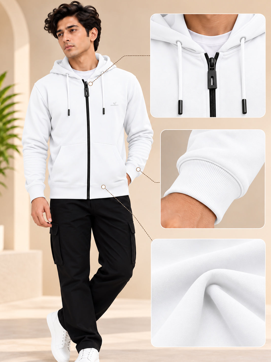 Dpassion Men’s Premium 340 GSM Hooded Sports Jacket – Wholesale Manufacturer & Exporter