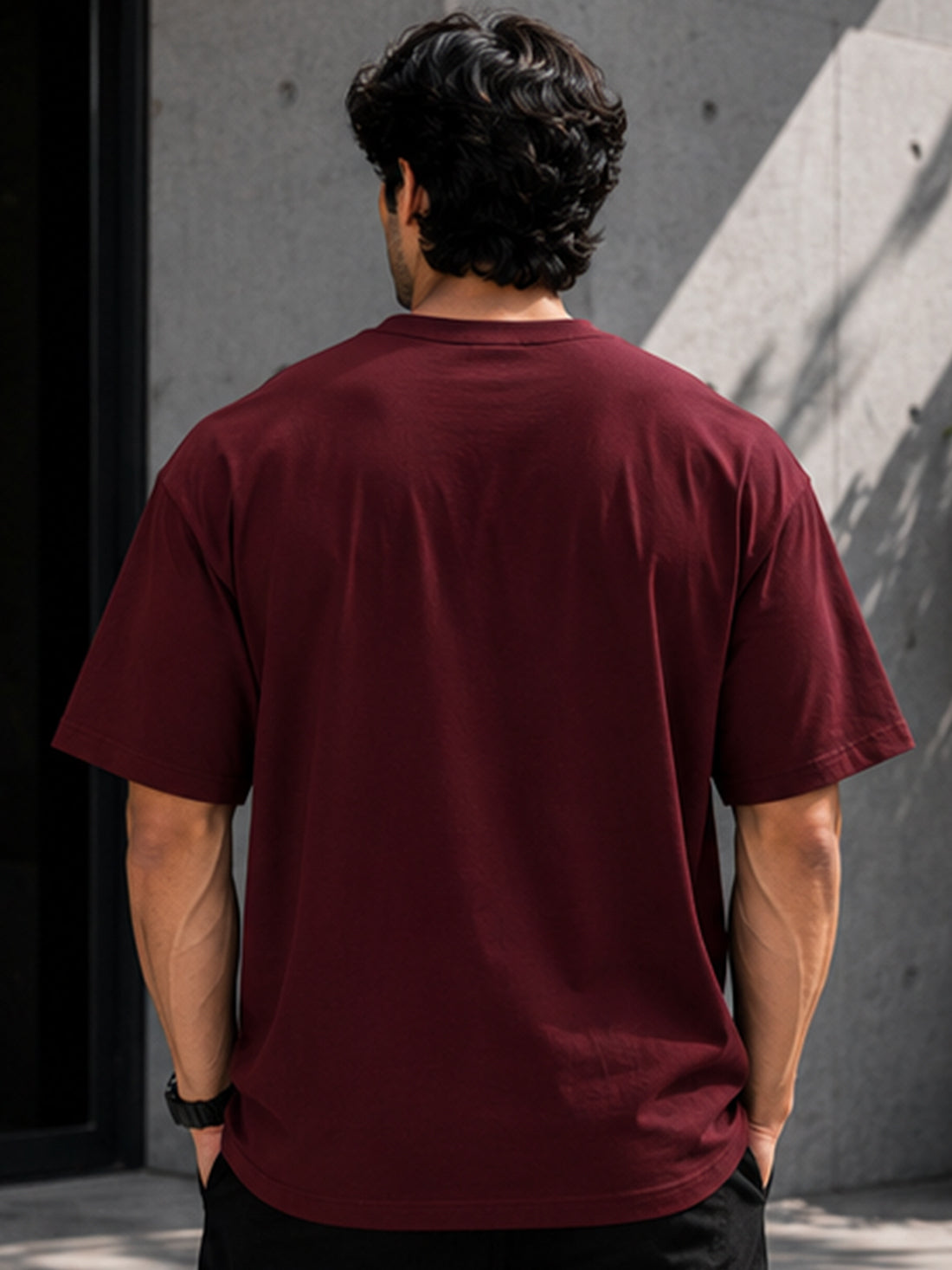 Men's Oversized Drop Shoulder T-Shirt | 100% Cotton Relaxed Fit Round Neck Streetwear Tee