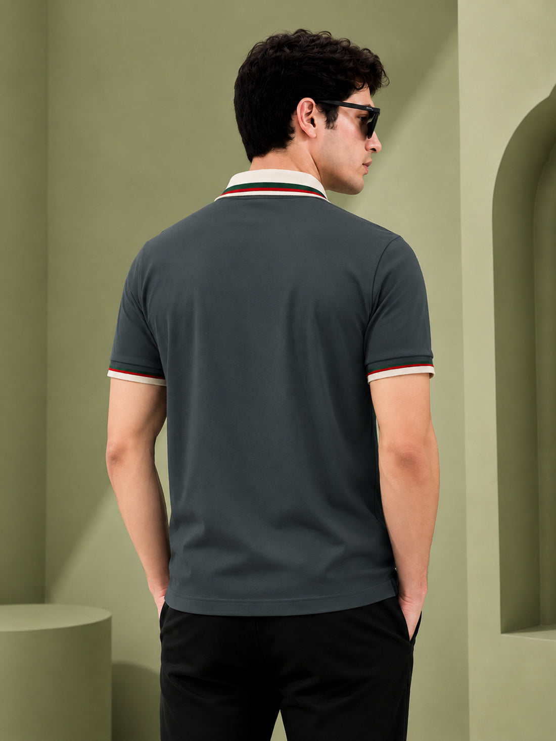 Men’s Premium Half-Zip Polo T-Shirt | Contrast Tape & Rib Collar | Wholesale Manufacturer & Supplier
