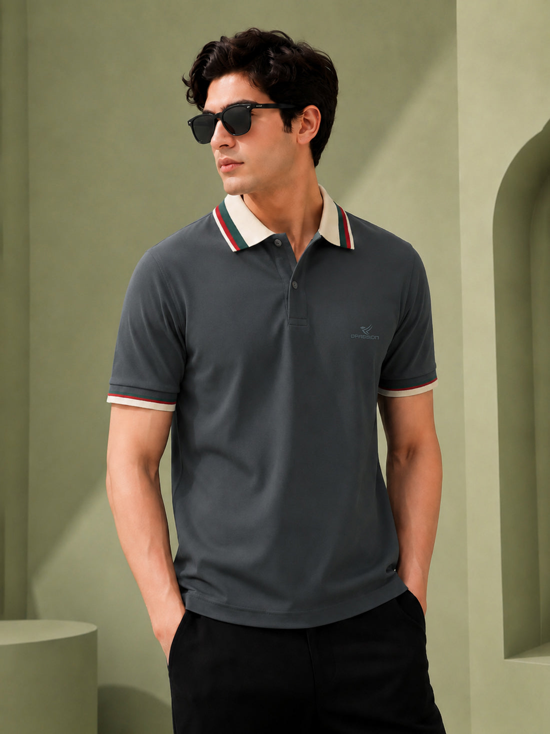 Men’s Premium Half-Zip Polo T-Shirt | Contrast Tape & Rib Collar | Wholesale Manufacturer & Supplier