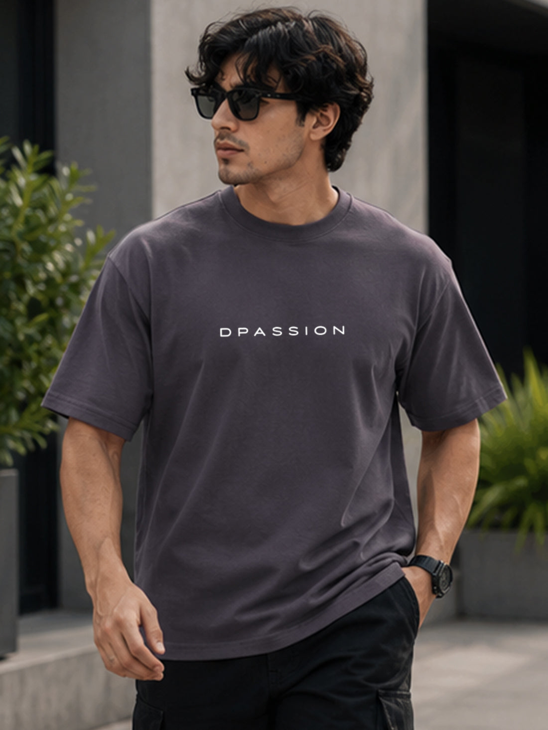 Men's Oversized Drop Shoulder T-Shirt | 100% Cotton Relaxed Fit Round Neck Streetwear Tee