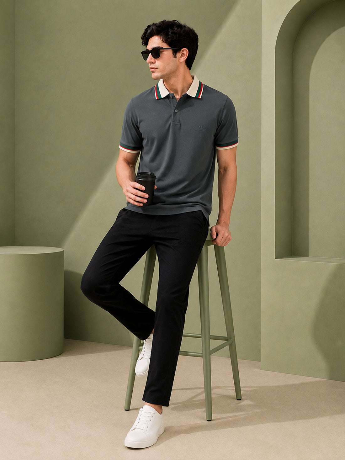 Men’s Premium Half-Zip Polo T-Shirt | Contrast Tape & Rib Collar | Wholesale Manufacturer & Supplier