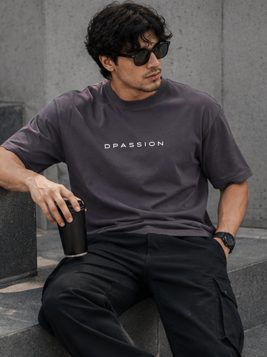 Men's Oversized Drop Shoulder T-Shirt | 100% Cotton Relaxed Fit Round Neck Streetwear Tee