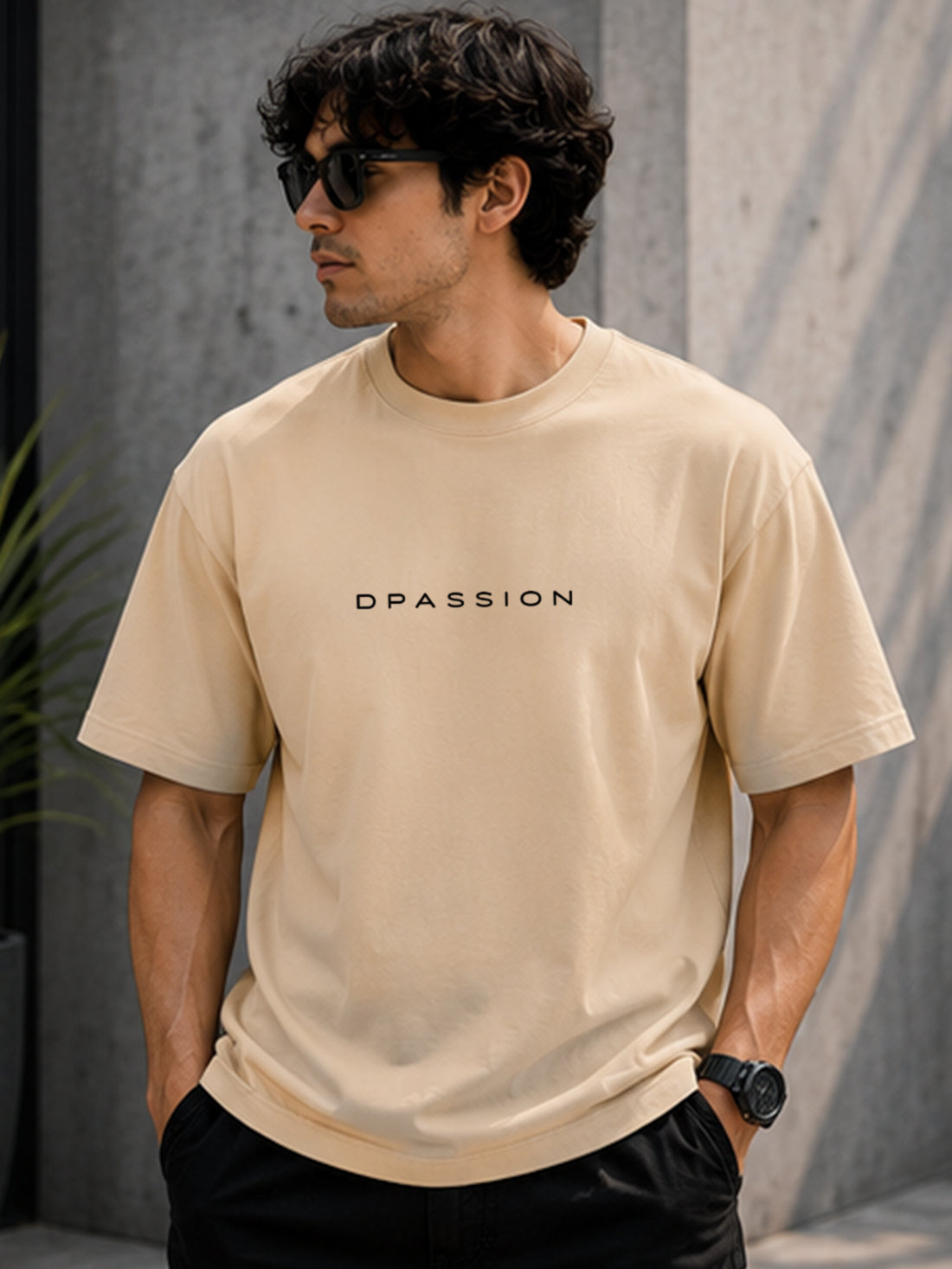 Men's Oversized Drop Shoulder T-Shirt | 100% Cotton Relaxed Fit Round Neck Streetwear Tee
