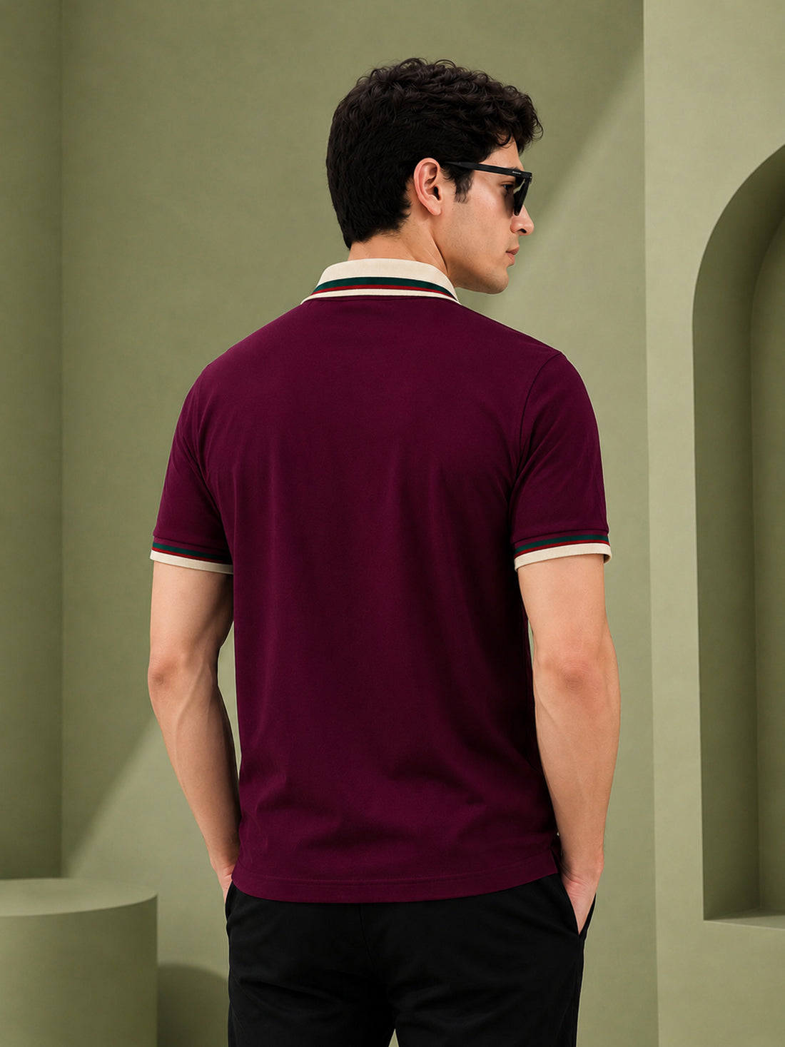 Men’s Premium Half-Zip Polo T-Shirt | Contrast Tape & Rib Collar | Wholesale Manufacturer & Supplier