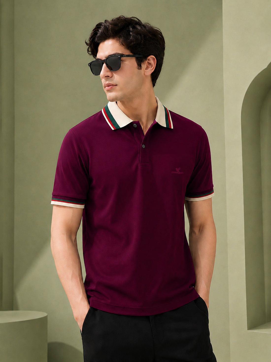 Men’s Premium Half-Zip Polo T-Shirt | Contrast Tape & Rib Collar | Wholesale Manufacturer & Supplier