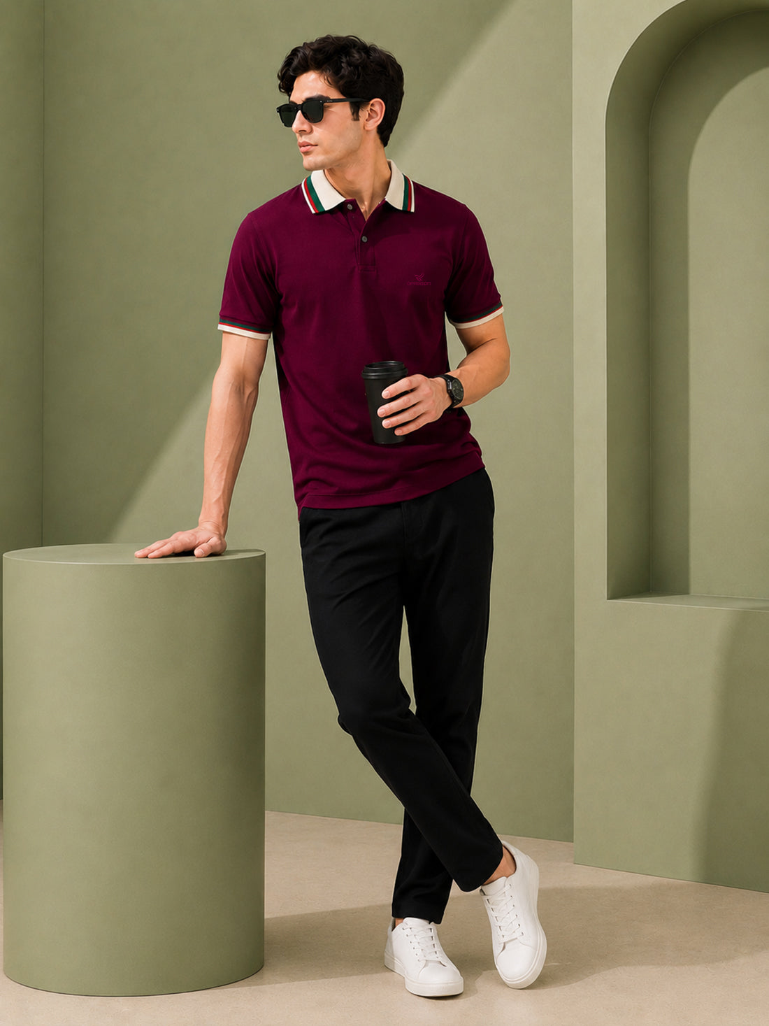 Men’s Premium Half-Zip Polo T-Shirt | Contrast Tape & Rib Collar | Wholesale Manufacturer & Supplier