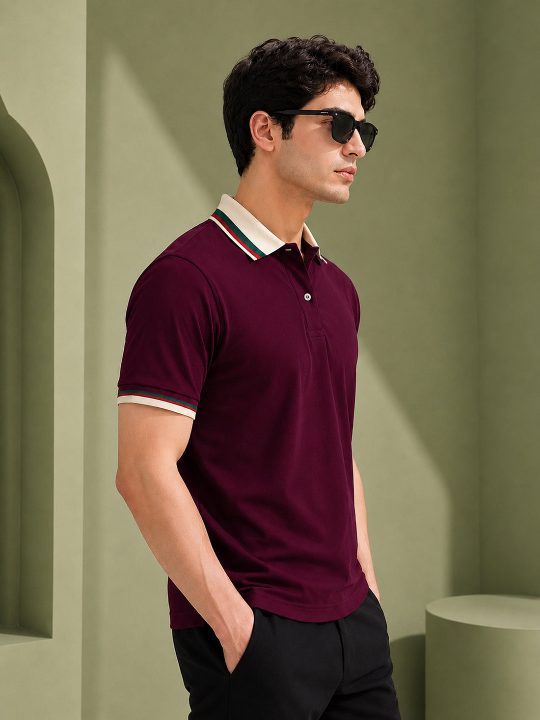 Men’s Premium Half-Zip Polo T-Shirt | Contrast Tape & Rib Collar | Wholesale Manufacturer & Supplier