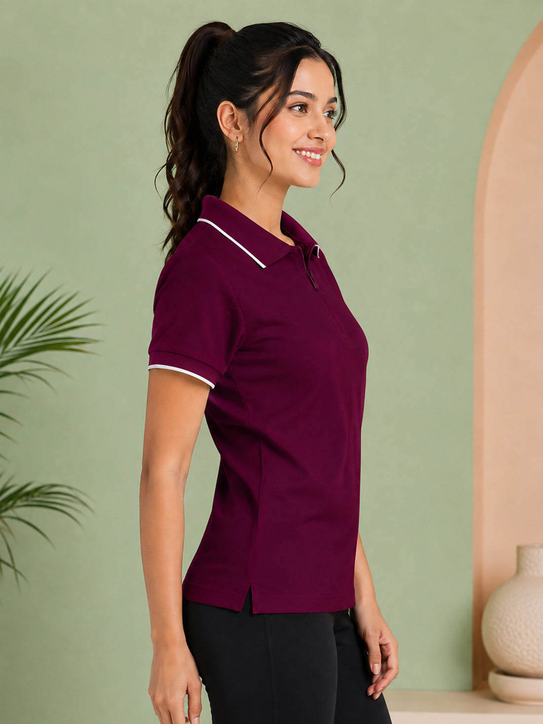 Women’s Premium Polo T-Shirt | Contrast Collar & Cuffs | Wholesale Manufacturer & Supplier