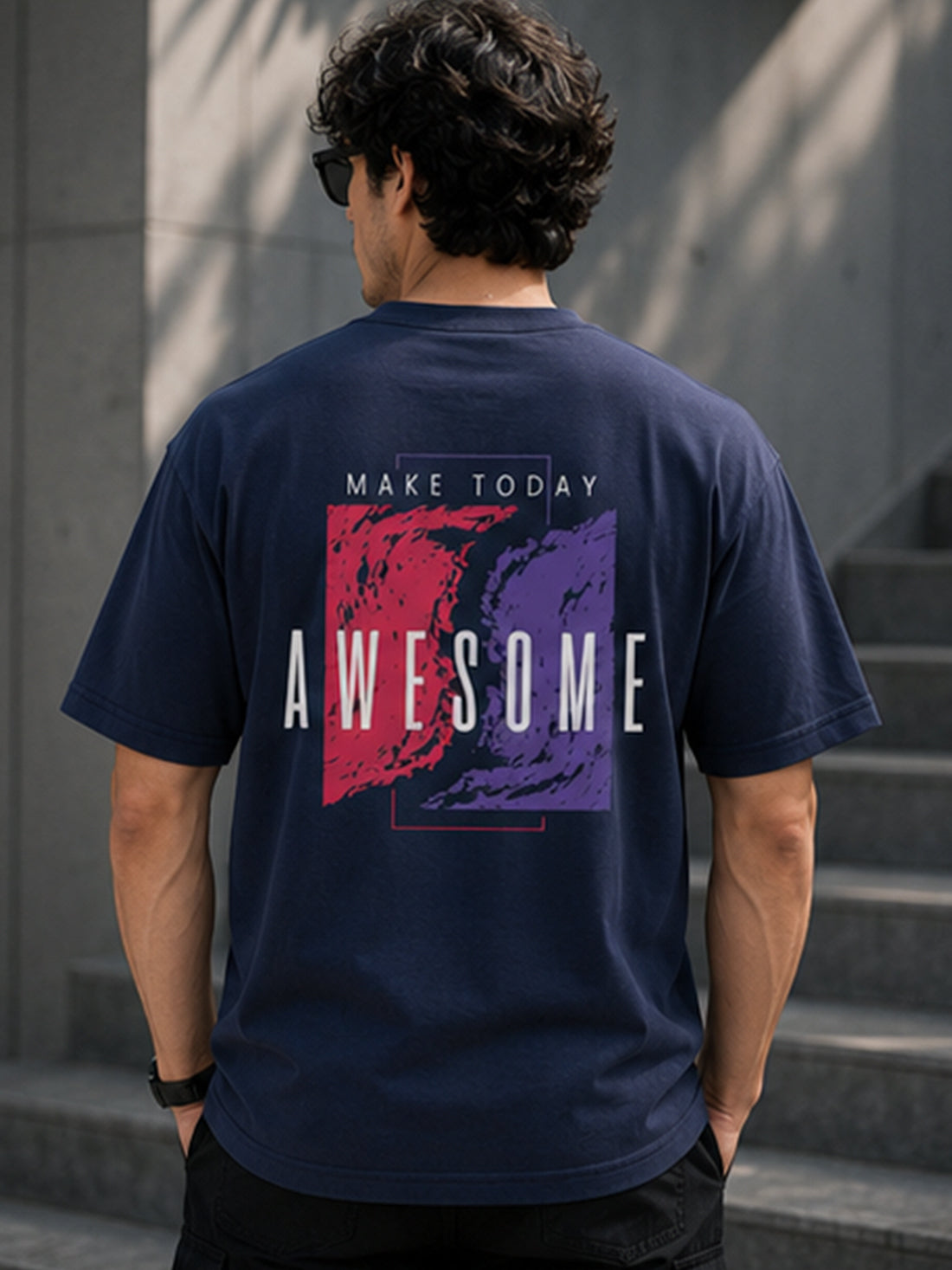 Men's Oversized Drop Shoulder T-Shirt | 100% Cotton Relaxed Fit Round Neck Streetwear Tee