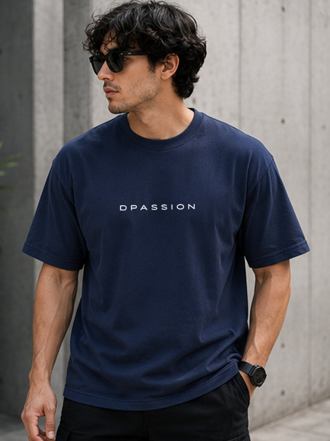 Men's Oversized Drop Shoulder T-Shirt | 100% Cotton Relaxed Fit Round Neck Streetwear Tee