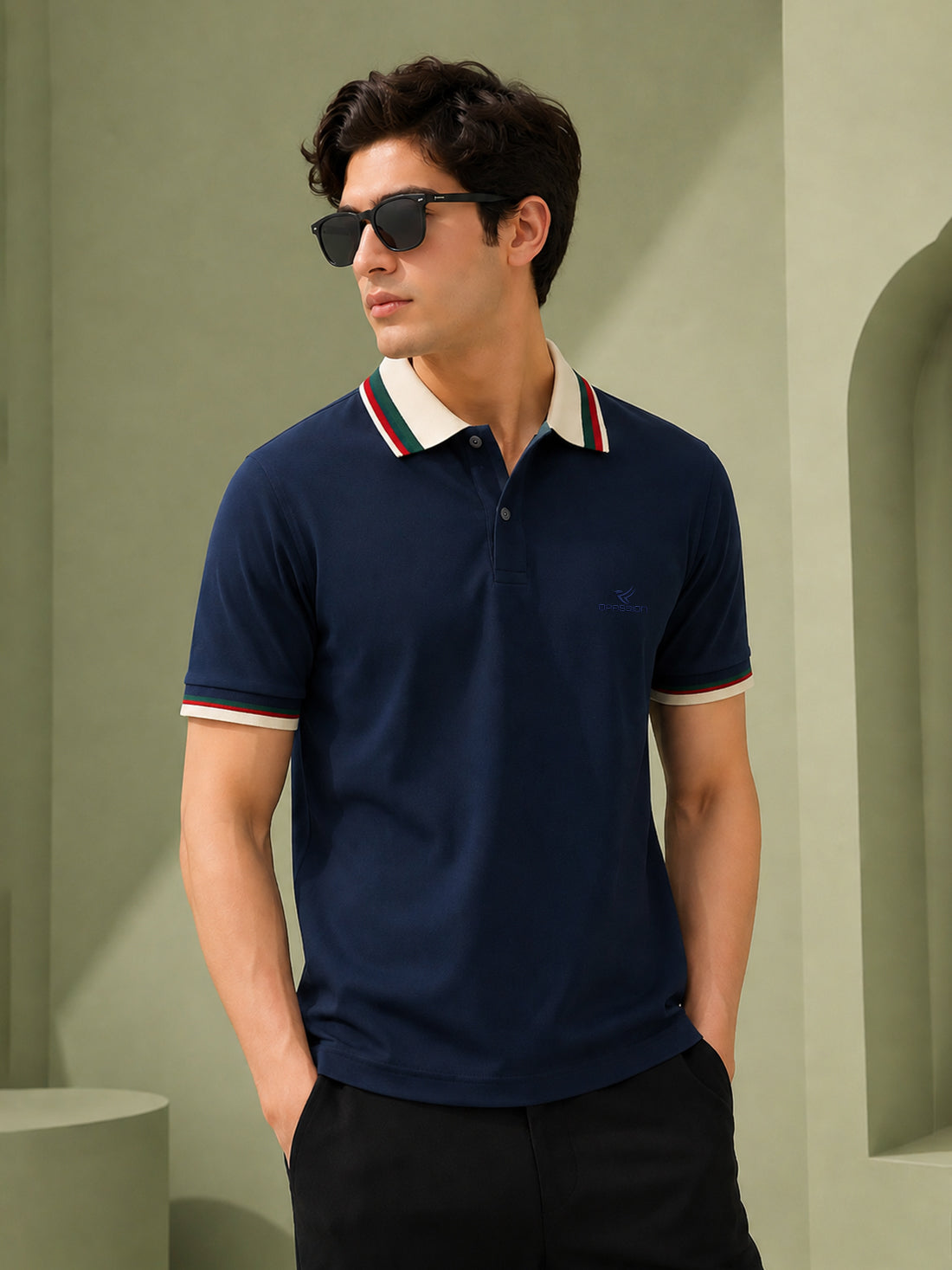 Men’s Premium Half-Zip Polo T-Shirt | Contrast Tape & Rib Collar | Wholesale Manufacturer & Supplier