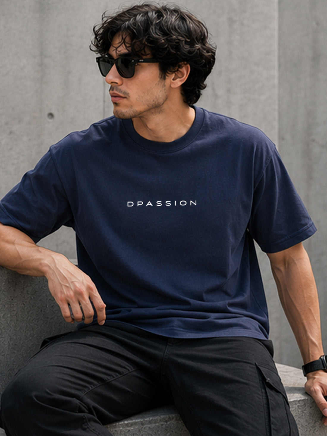 Men's Oversized Drop Shoulder T-Shirt | 100% Cotton Relaxed Fit Round Neck Streetwear Tee