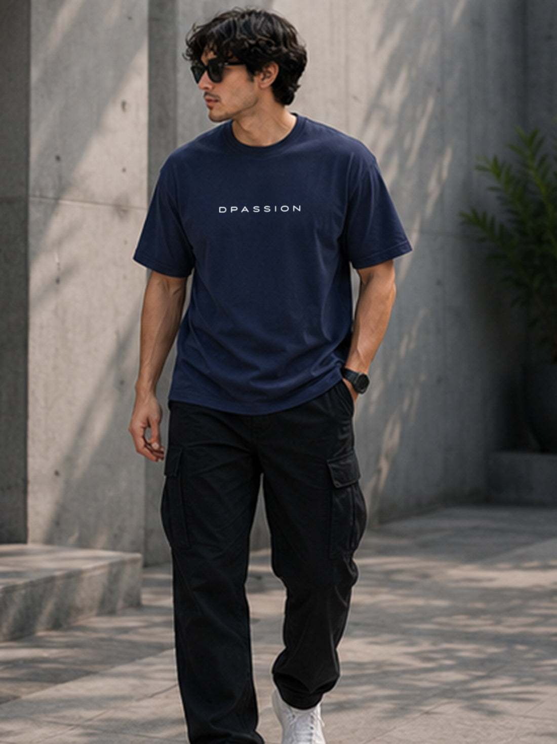 Men's Oversized Drop Shoulder T-Shirt | 100% Cotton Relaxed Fit Round Neck Streetwear Tee