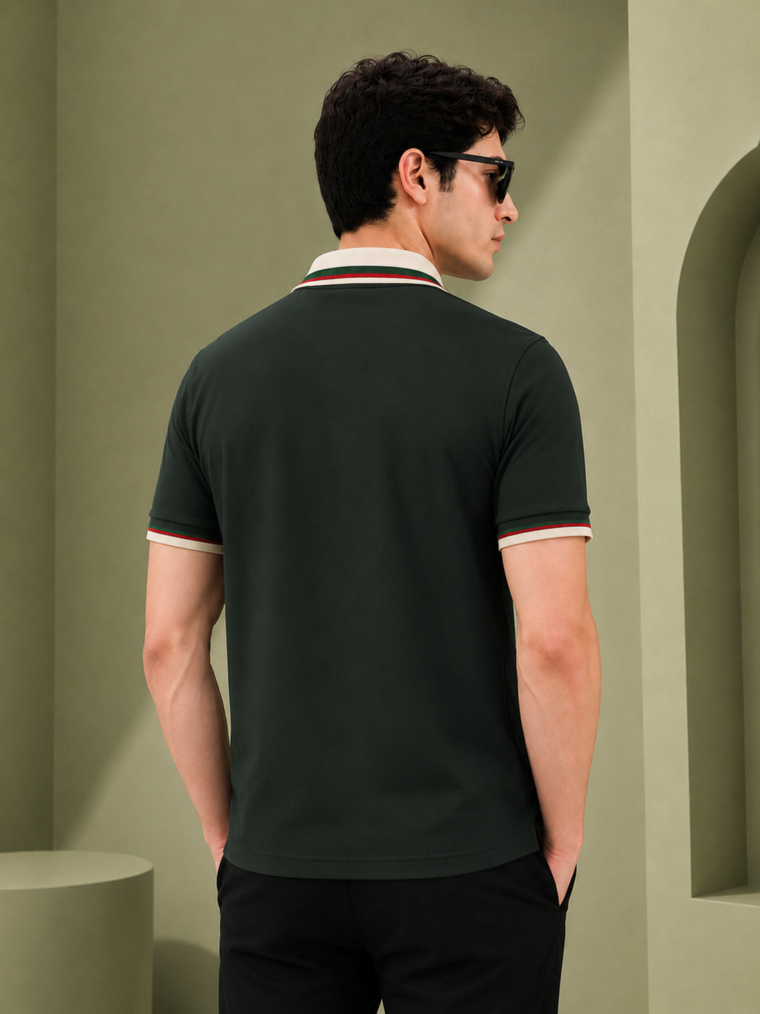 Men’s Premium Half-Zip Polo T-Shirt | Contrast Tape & Rib Collar | Wholesale Manufacturer & Supplier