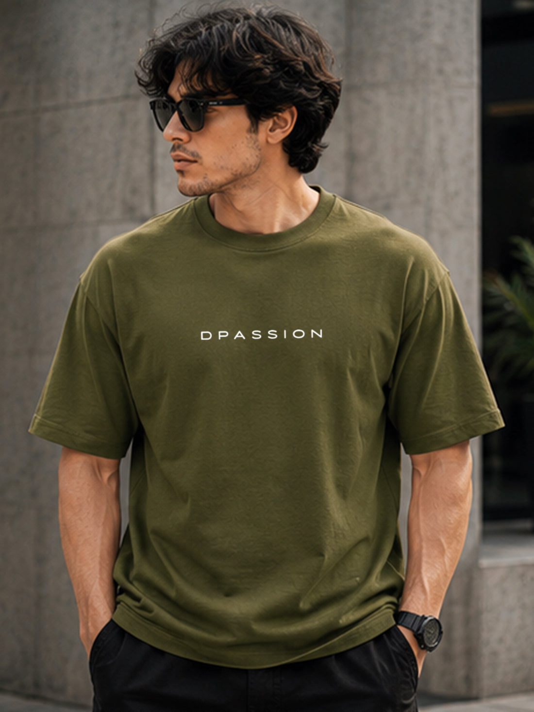 Men's Oversized Drop Shoulder T-Shirt | 100% Cotton Relaxed Fit Round Neck Streetwear Tee