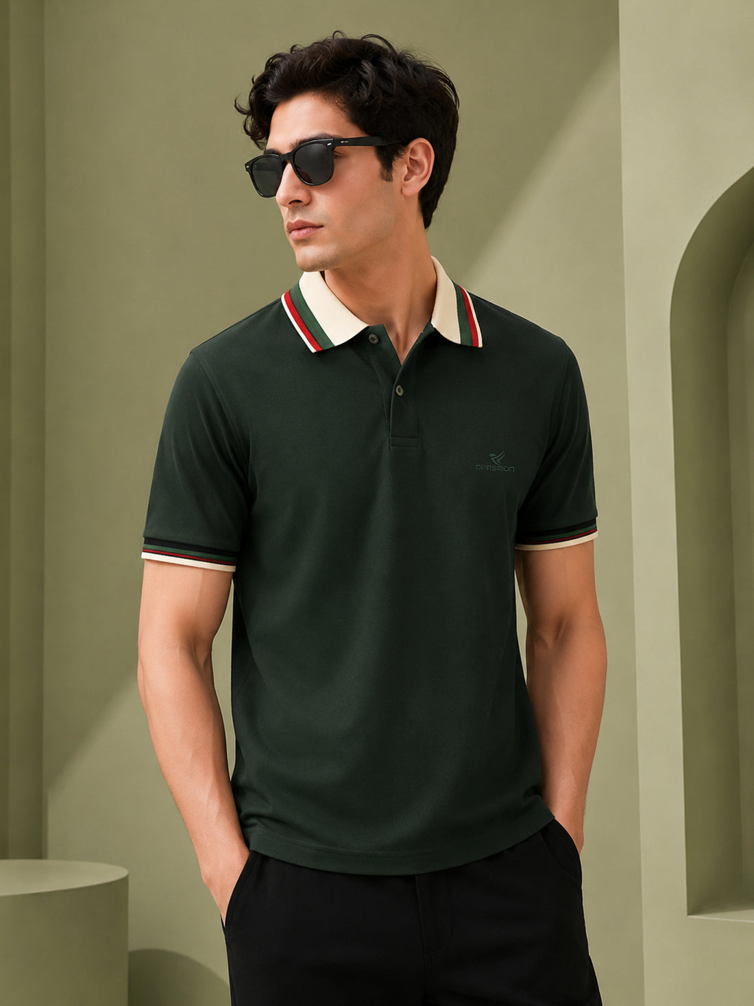 Men’s Premium Half-Zip Polo T-Shirt | Contrast Tape & Rib Collar | Wholesale Manufacturer & Supplier