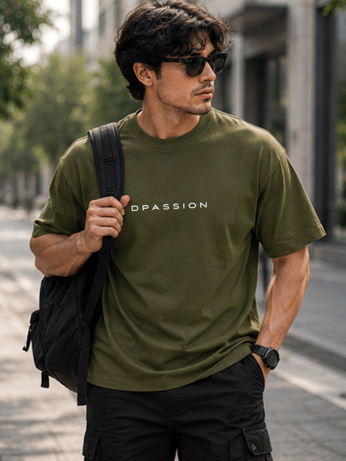 Men's Oversized Drop Shoulder T-Shirt | 100% Cotton Relaxed Fit Round Neck Streetwear Tee