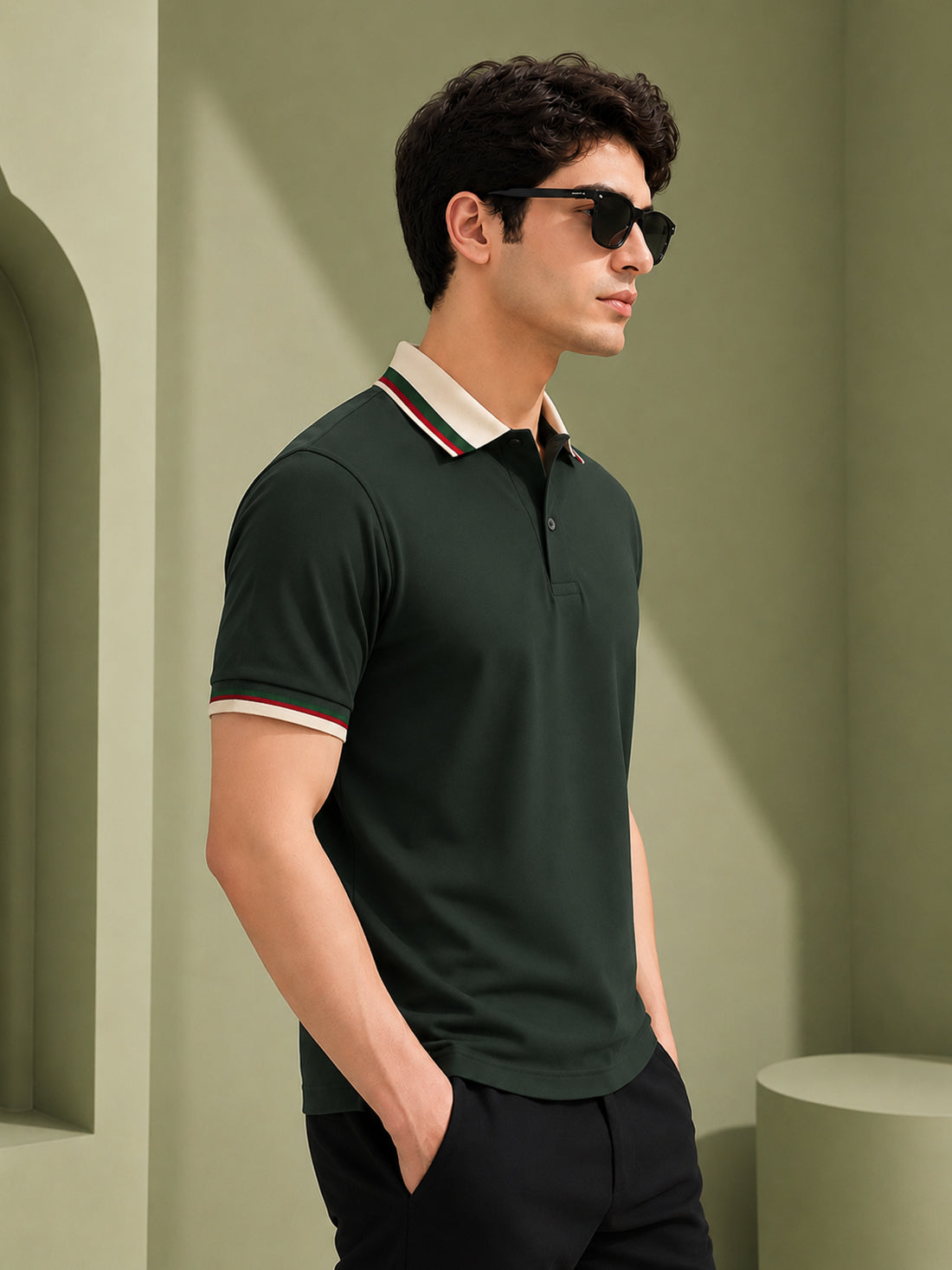 Men’s Premium Half-Zip Polo T-Shirt | Contrast Tape & Rib Collar | Wholesale Manufacturer & Supplier