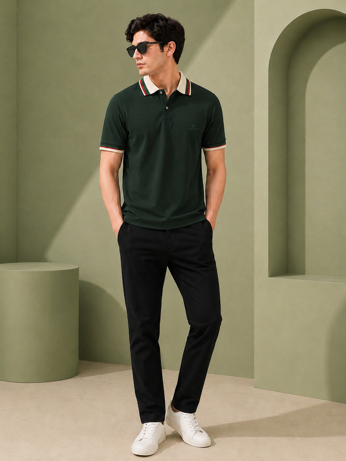 Men’s Premium Half-Zip Polo T-Shirt | Contrast Tape & Rib Collar | Wholesale Manufacturer & Supplier