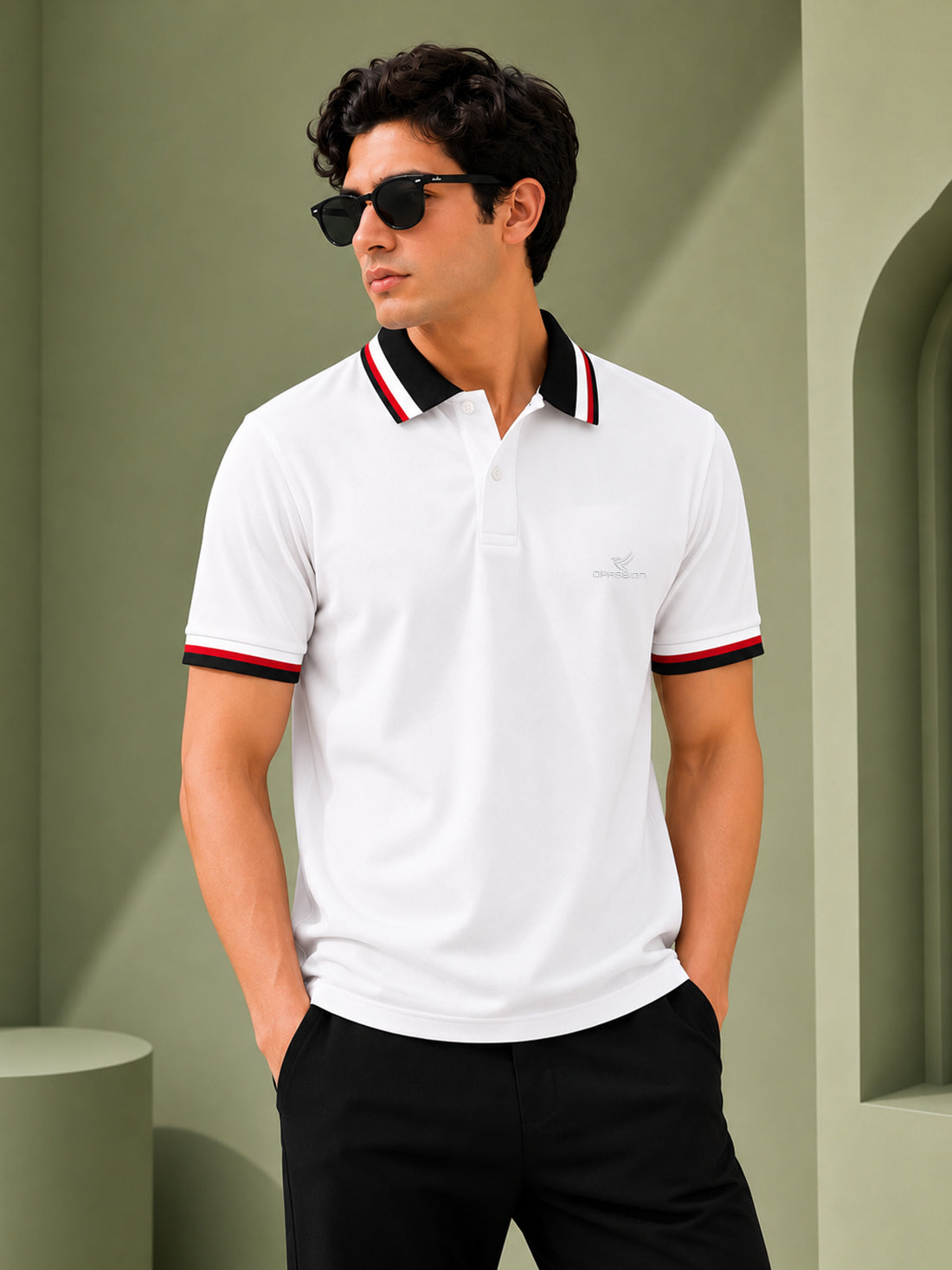 Men’s Premium Half-Zip Polo T-Shirt | Contrast Tape & Rib Collar | Wholesale Manufacturer & Supplier