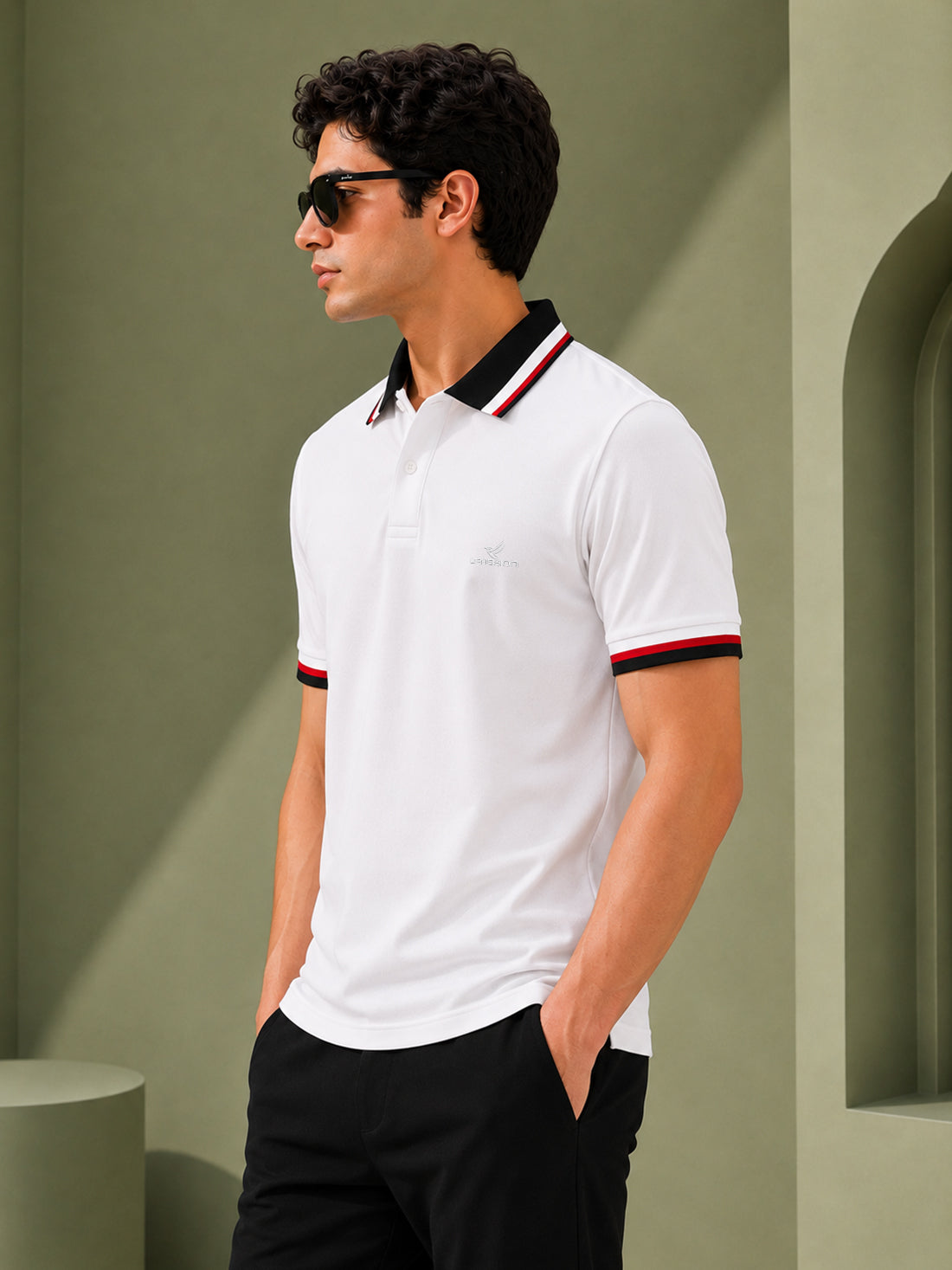 Men’s Premium Half-Zip Polo T-Shirt | Contrast Tape & Rib Collar | Wholesale Manufacturer & Supplier