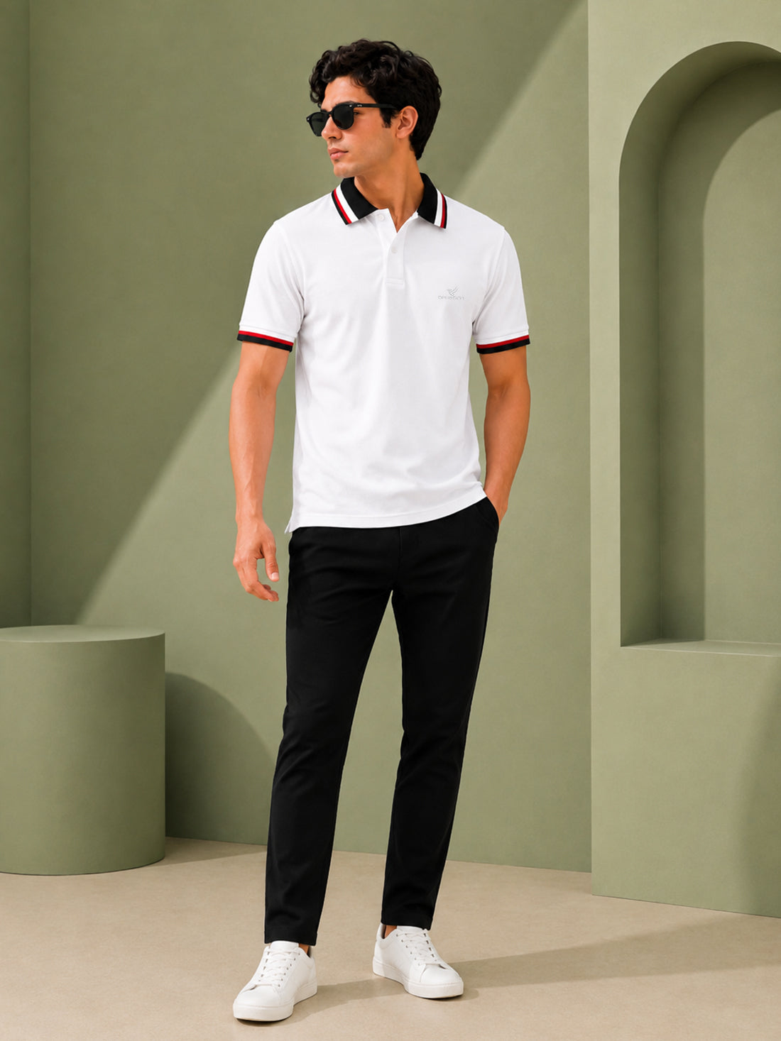 Men’s Premium Half-Zip Polo T-Shirt | Contrast Tape & Rib Collar | Wholesale Manufacturer & Supplier