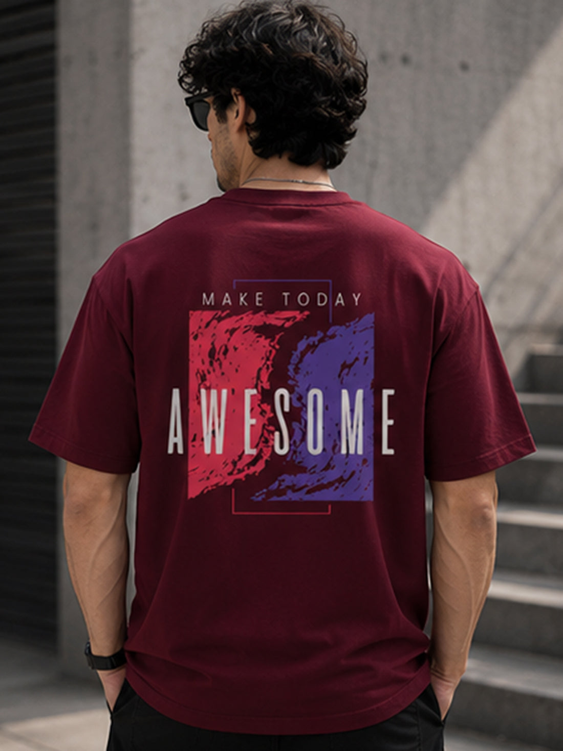 Men's Oversized Drop Shoulder T-Shirt | 100% Cotton Relaxed Fit Round Neck Streetwear Tee