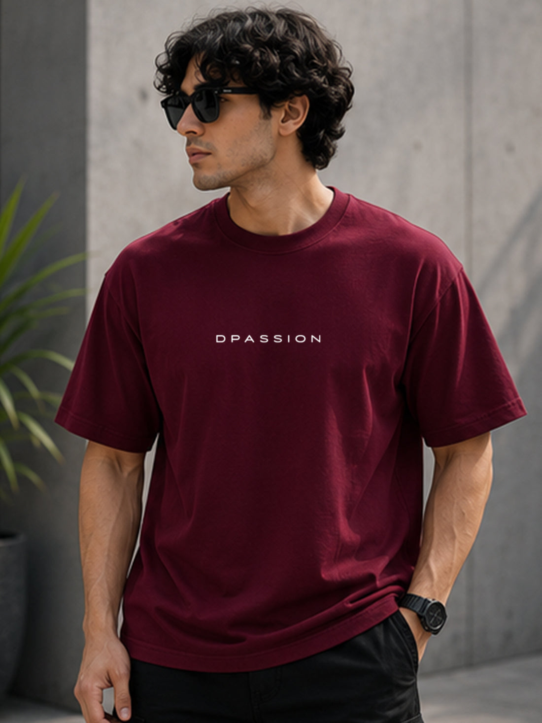 Men's Oversized Drop Shoulder T-Shirt | 100% Cotton Relaxed Fit Round Neck Streetwear Tee