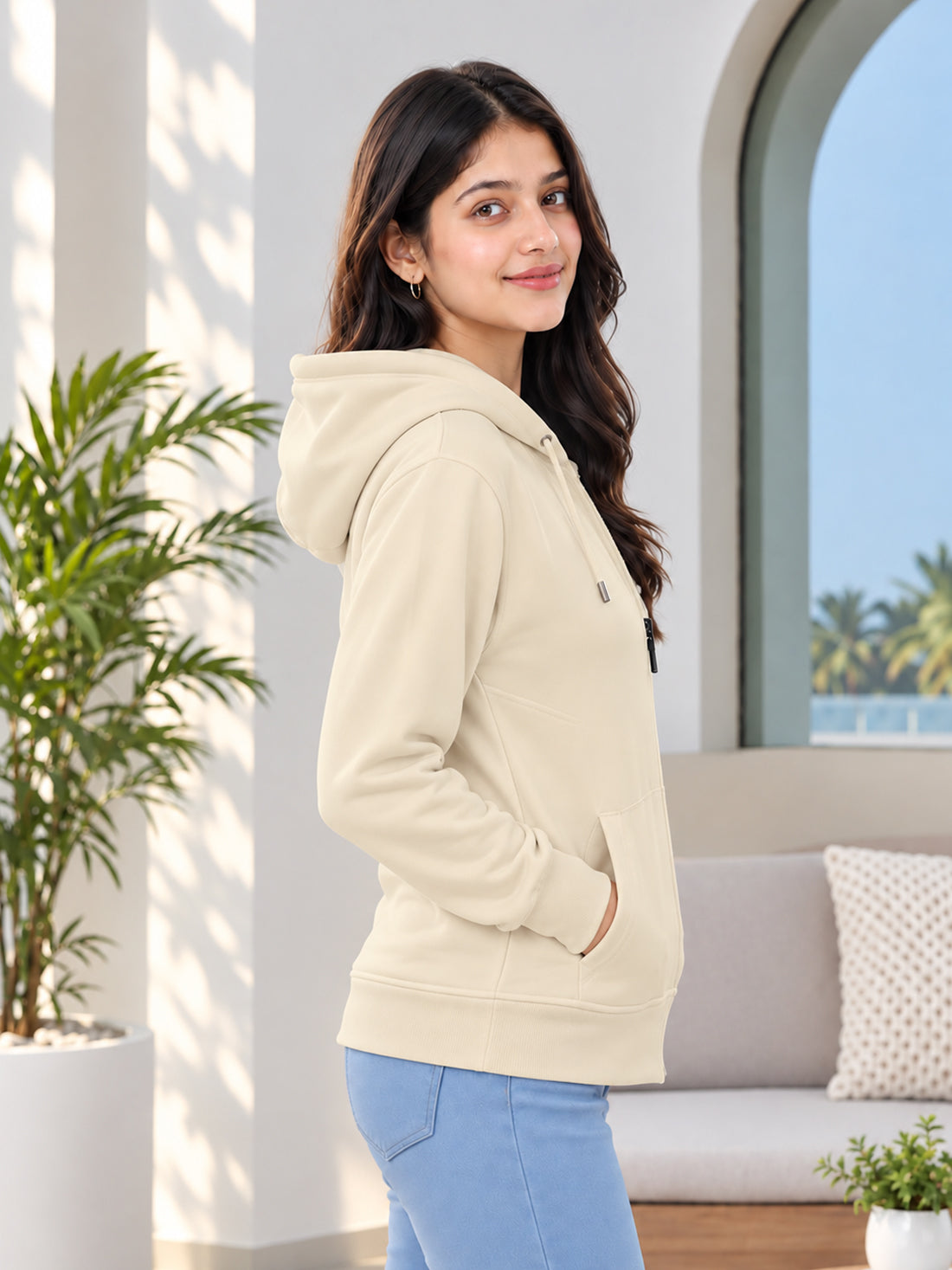 Dpassion Women’s Premium 320 GSM Cotton Fleece Full-Zip Hooded Sweatshirt – Manufacturer, Wholesaler & Exporter