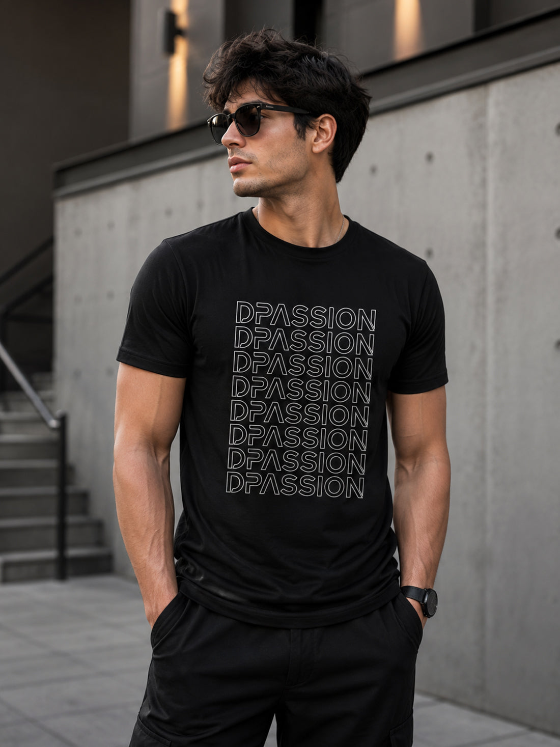 DPASSION Men's Black Graphic Performance T-Shirt | Quick Dry Activewear | Wholesale India