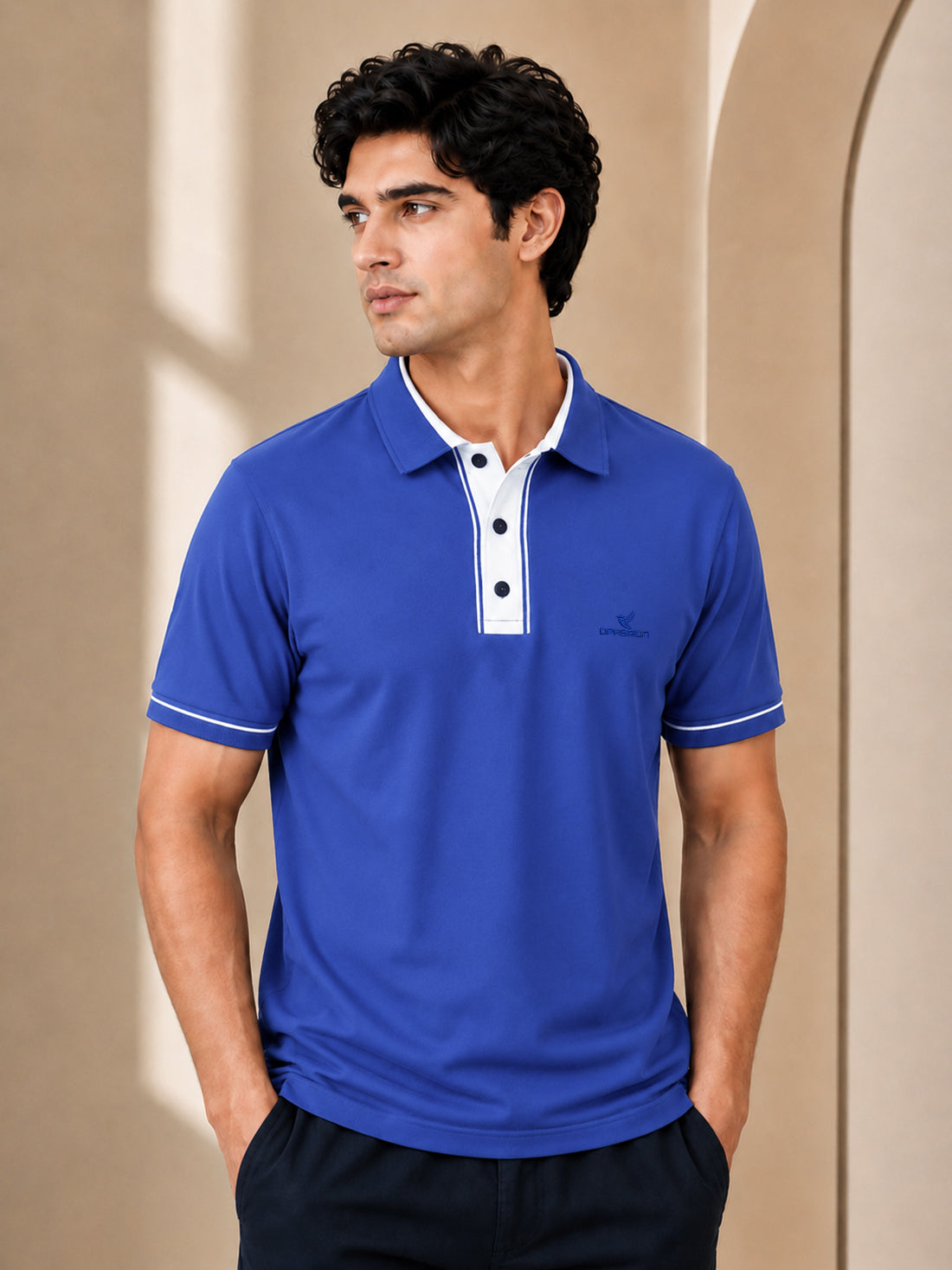 Men’s Premium Half-Zip Polo T-Shirt | Contrast Tape & Rib Collar | Wholesale Manufacturer & Supplier