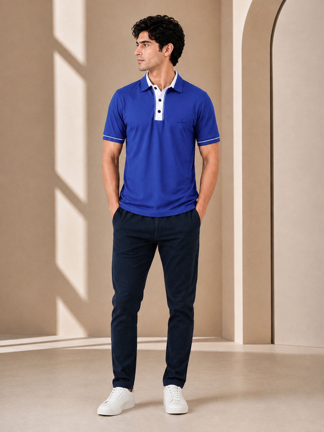 Men’s Premium Half-Zip Polo T-Shirt | Contrast Tape & Rib Collar | Wholesale Manufacturer & Supplier