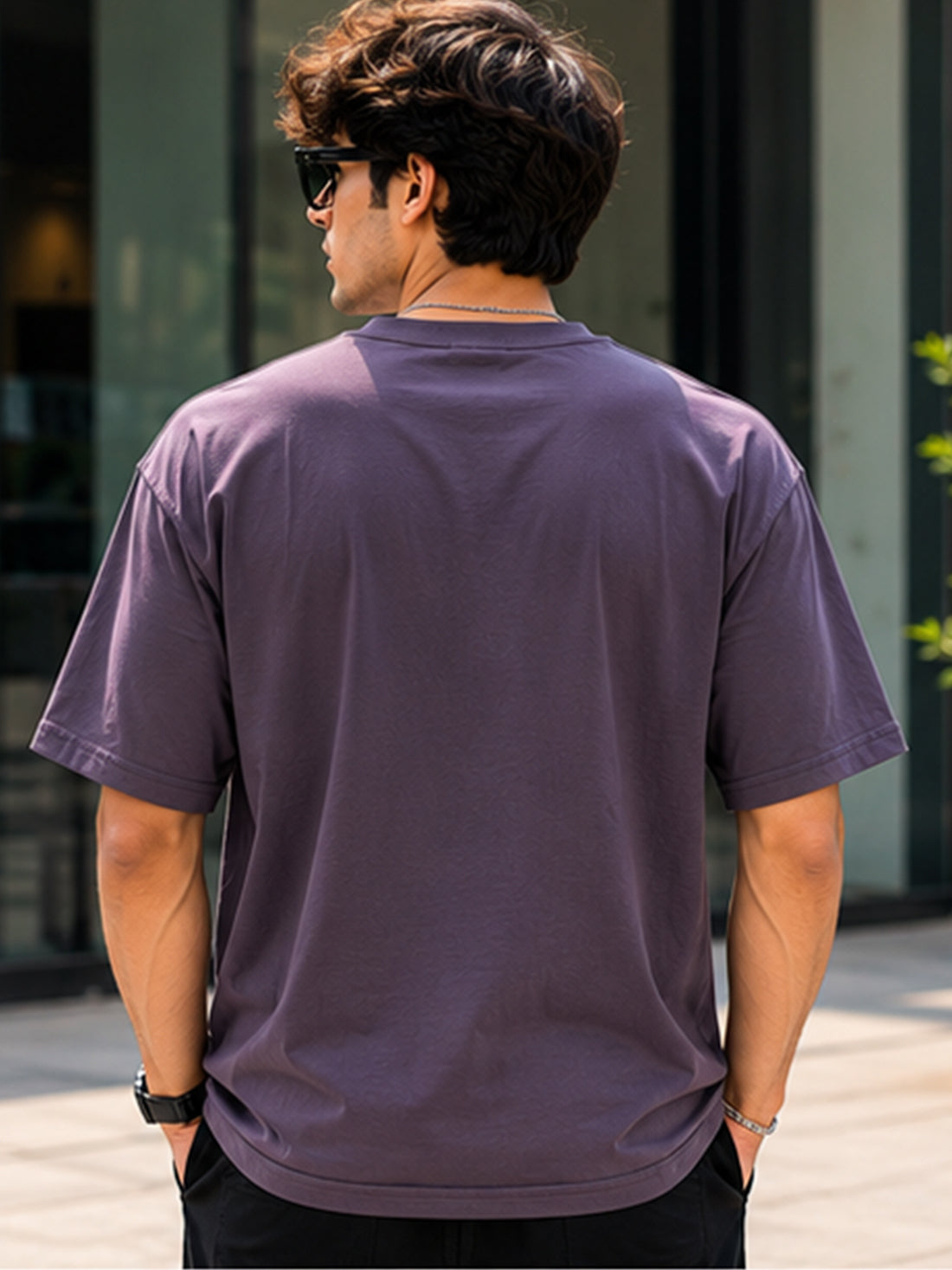 Men's Oversized Drop Shoulder T-Shirt | 100% Cotton Relaxed Fit Round Neck Streetwear Tee