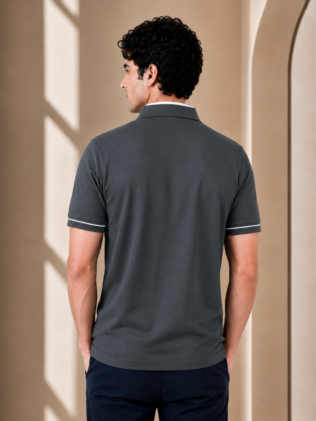 Men’s Premium Half-Zip Polo T-Shirt | Contrast Tape & Rib Collar | Wholesale Manufacturer & Supplier