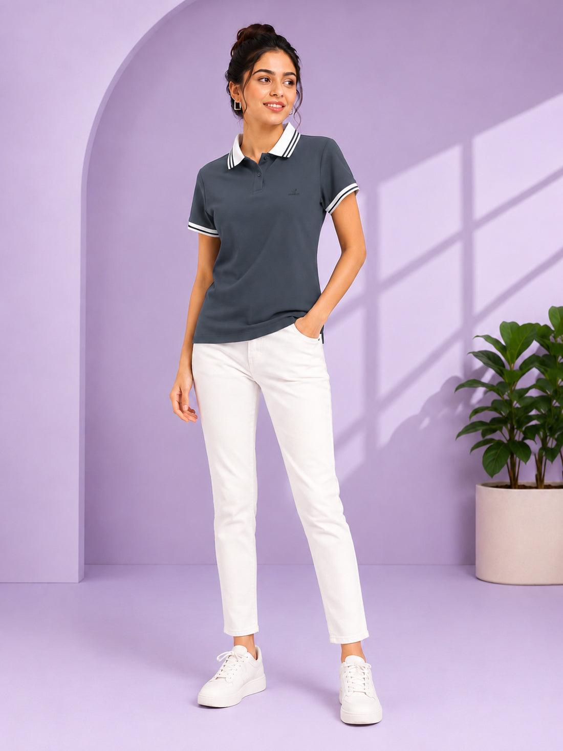 Women’s Premium Polo T-Shirt | Contrast Collar & Cuffs | Wholesale Manufacturer & Supplier