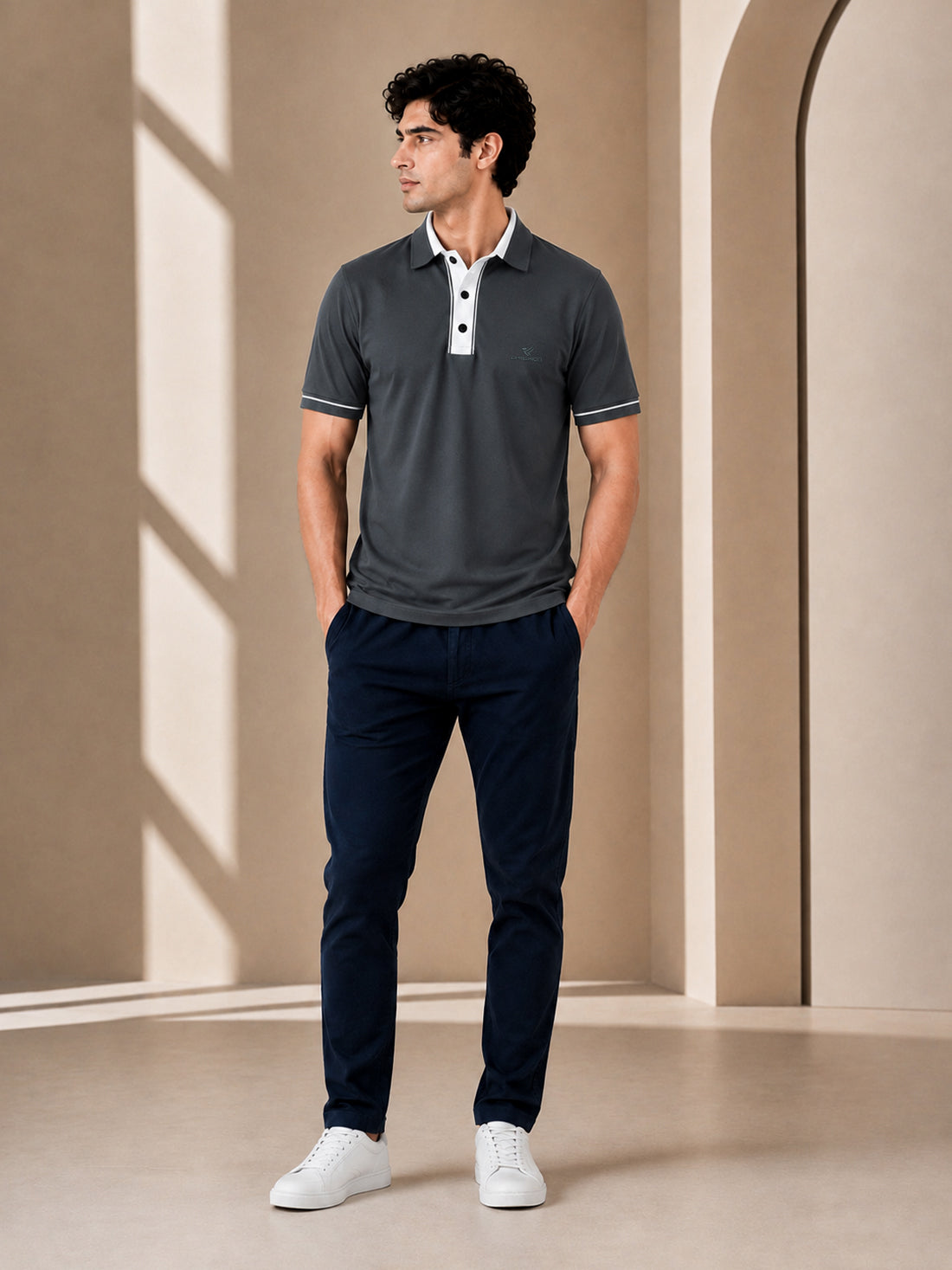 Men’s Premium Half-Zip Polo T-Shirt | Contrast Tape & Rib Collar | Wholesale Manufacturer & Supplier