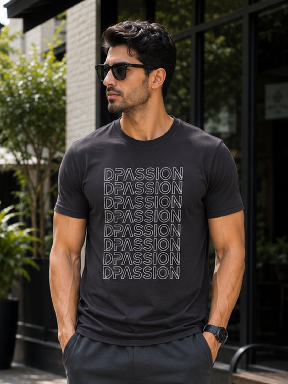DPASSION Men's Black Graphic Performance T-Shirt | Quick Dry Activewear | Wholesale India