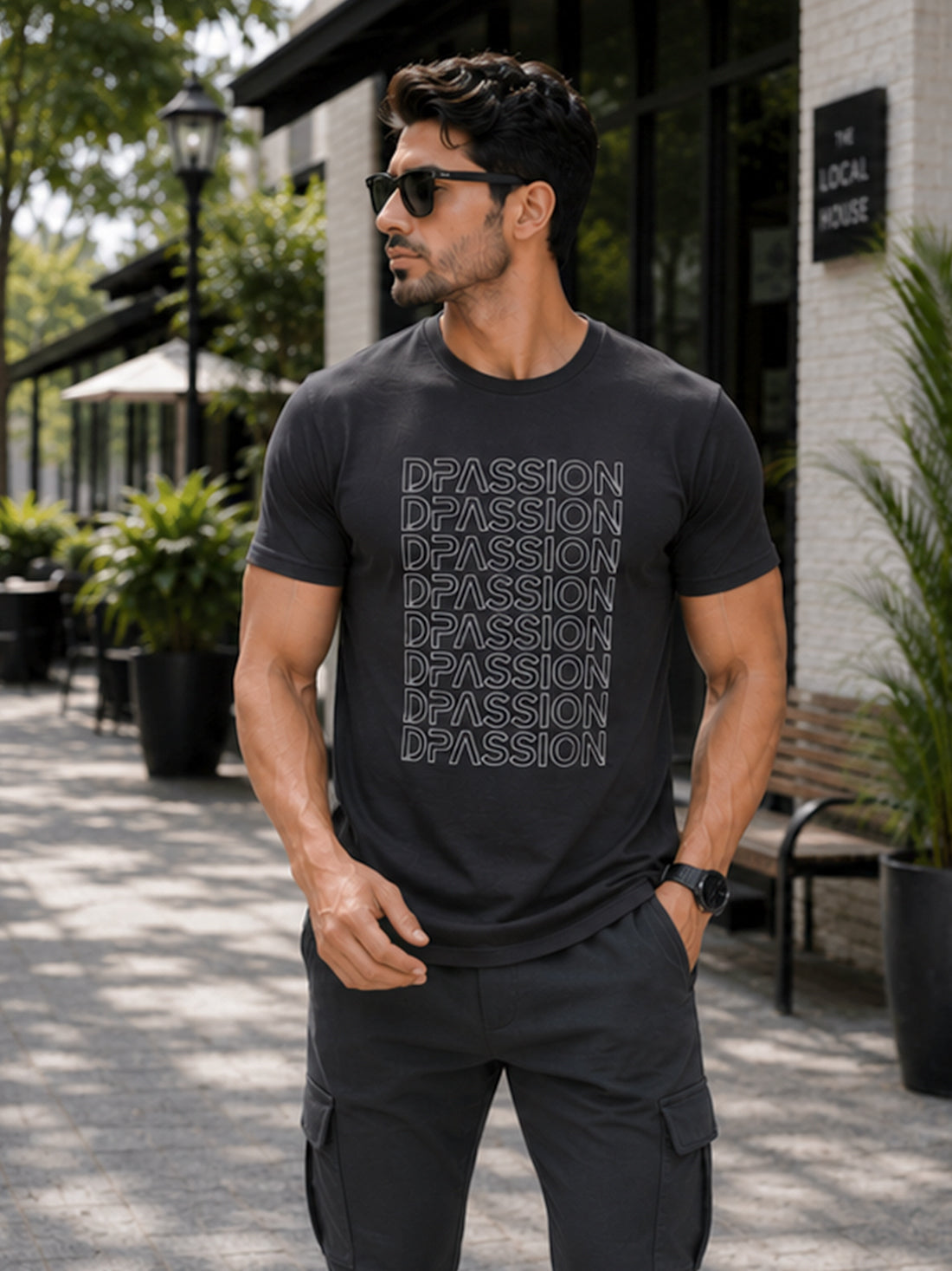DPASSION Men's Black Graphic Performance T-Shirt | Quick Dry Activewear | Wholesale India