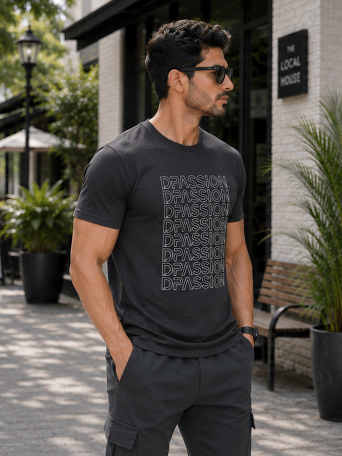 DPASSION Men's Black Graphic Performance T-Shirt | Quick Dry Activewear | Wholesale India