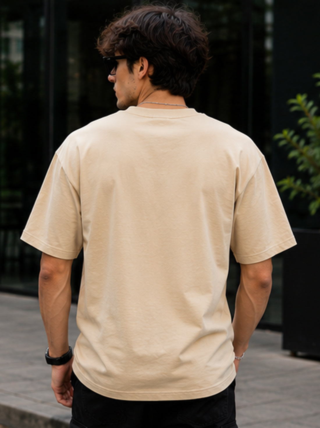 Men's Oversized Drop Shoulder T-Shirt | 100% Cotton Relaxed Fit Round Neck Streetwear Tee