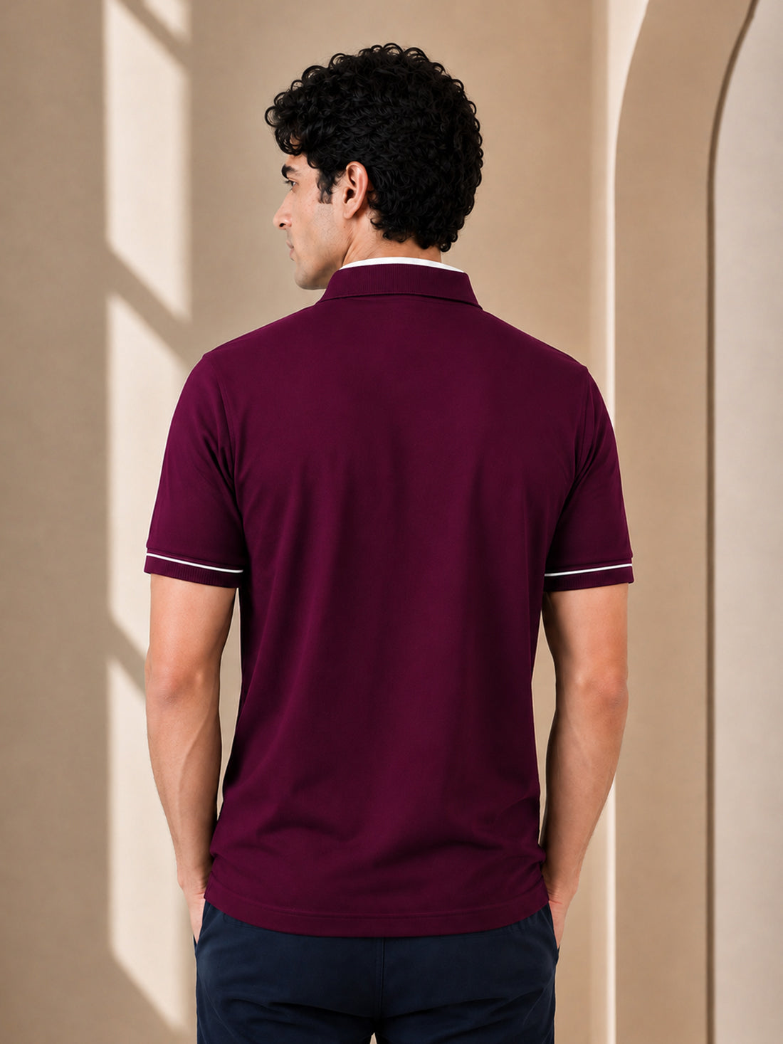 Men’s Premium Half-Zip Polo T-Shirt | Contrast Tape & Rib Collar | Wholesale Manufacturer & Supplier