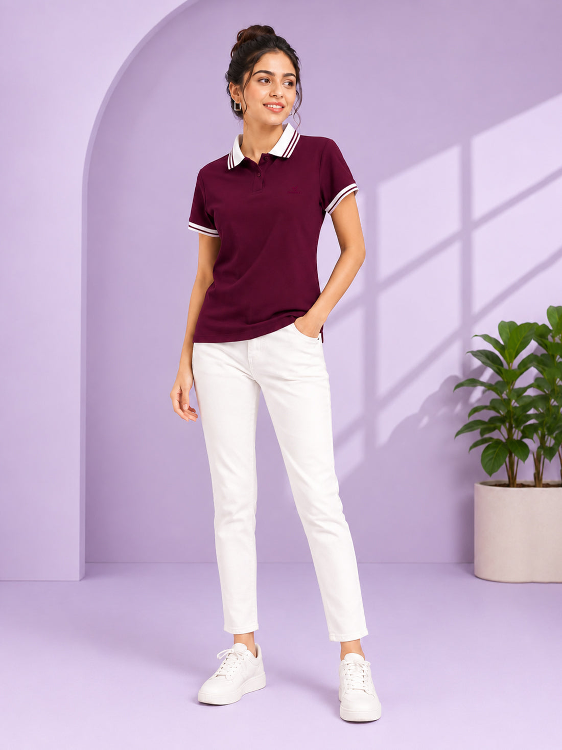 Women’s Premium Polo T-Shirt | Contrast Collar & Cuffs | Wholesale Manufacturer & Supplier