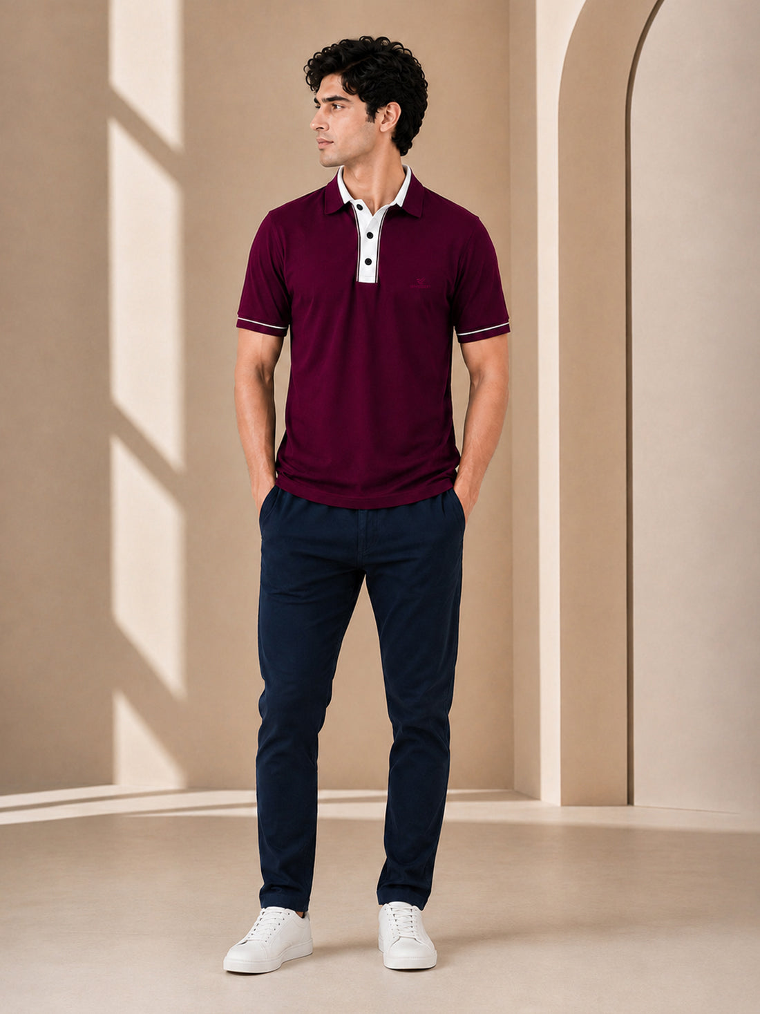 Men’s Premium Half-Zip Polo T-Shirt | Contrast Tape & Rib Collar | Wholesale Manufacturer & Supplier