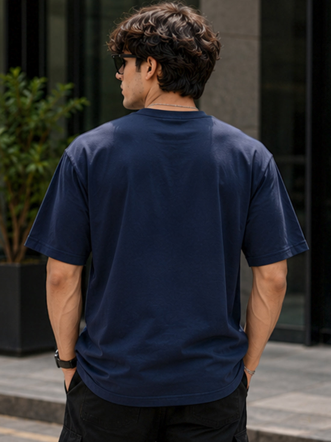 Men's Oversized Drop Shoulder T-Shirt | 100% Cotton Relaxed Fit Round Neck Streetwear Tee