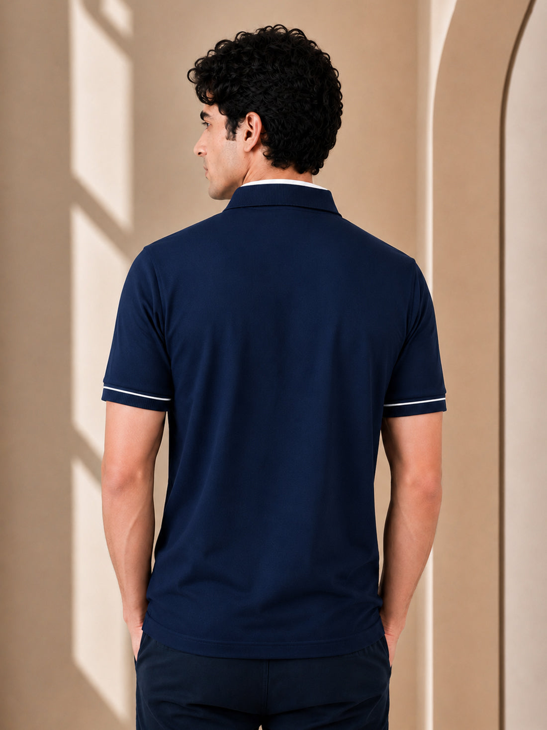 Men’s Premium Half-Zip Polo T-Shirt | Contrast Tape & Rib Collar | Wholesale Manufacturer & Supplier