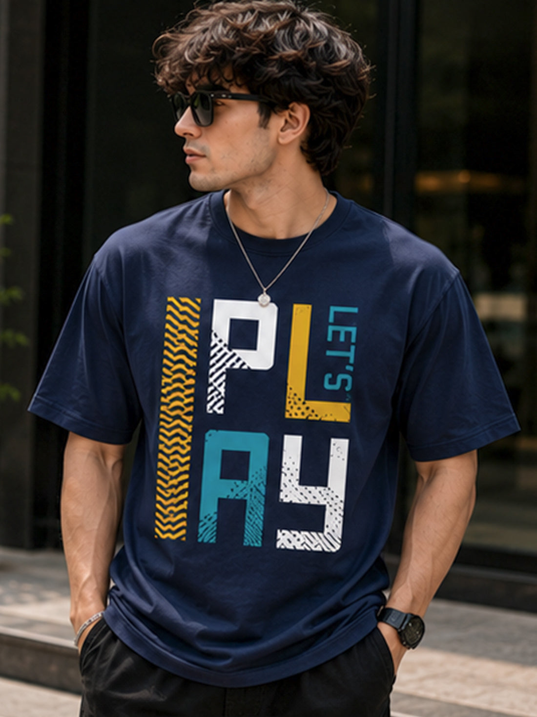Men's Oversized Drop Shoulder T-Shirt | 100% Cotton Relaxed Fit Round Neck Streetwear Tee