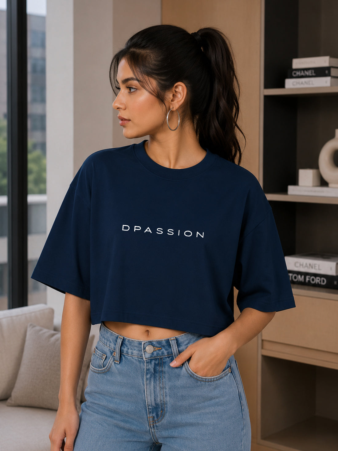 Women's Oversized Crop T-Shirt | Premium Cotton Manufacturer India
