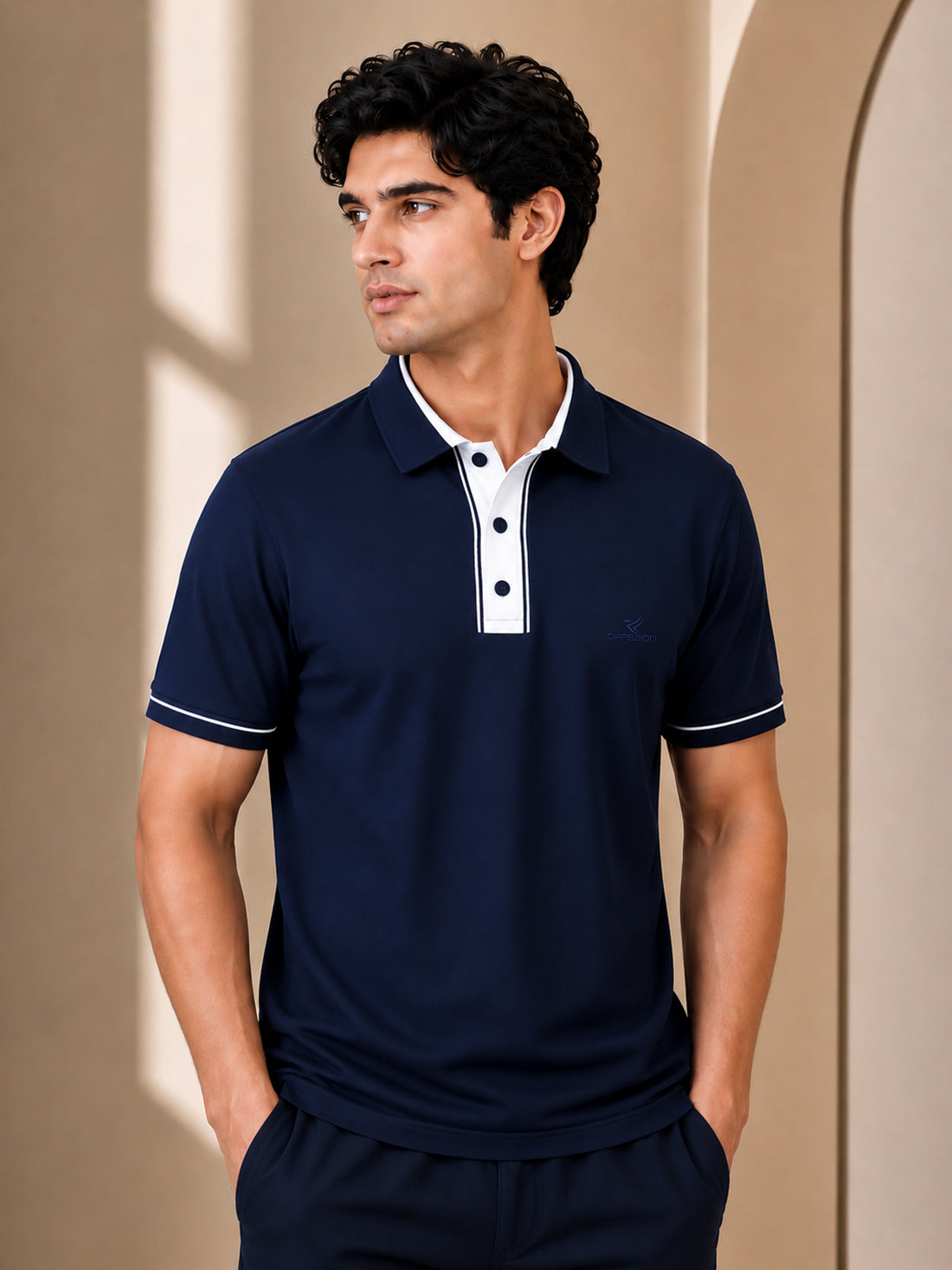 Men’s Premium Half-Zip Polo T-Shirt | Contrast Tape & Rib Collar | Wholesale Manufacturer & Supplier